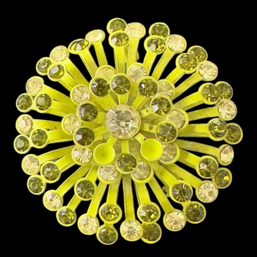 Vintage Green Rhinestone Brooch